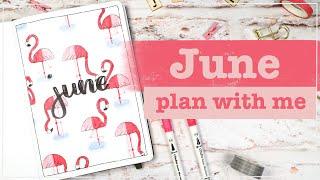 June 2023 | Bullet Journal Set Up | Plan With Me - Flamingo Theme