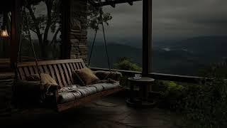 Cosy Off Grid Mountain Cabin Rainy Ambience | Thunderstorm, Thunder, Rain Sounds for sleep | 3 HOURS