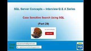 Case Sensitive Search in SQL | SQL Server | Collation Settings | Exact String Search in SQL V29