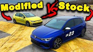 What is FASTER~ Modified MK8 GTI vs Stock Golf R