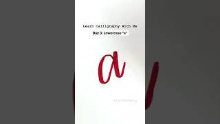 Day 3: Lowercase “a” Brush Lettering Tutorial | Learn Calligraphy With Me #shorts #satisfyingvideo