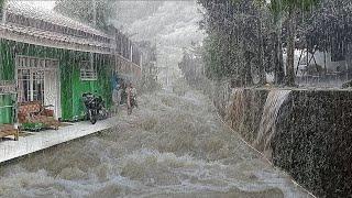 Super Big heavy rain Strong winds in my village  non-stop  good for insomnia