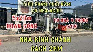 Siêu phẩm nhà ngộp .5x20m 4 phòng có nhà gần chợ bình Chánh 1250/sổ hoàn công , đường thông.tổng2480