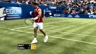 A couple of pigeons invade the court