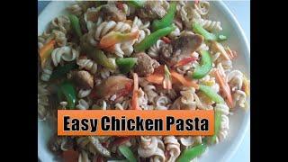 How to Make CHICKEN & PASTA Dish. Easy and Inexpensive and simple.