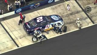 NASCAR Brad Keselowski near miss on pit road. Pocono 2013