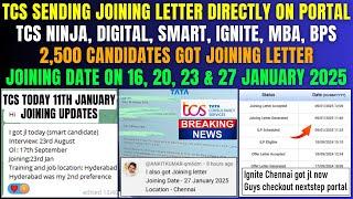 TCS BIGGEST MASS ONBOARDING IN JAN 2025 | 2500 CANDIDATES GOT JL | 4 NEW DOJ OUT 16, 20, 23 & 27 JAN