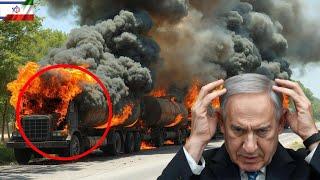 Real Footage! Hundreds of Israeli oil trucks were ambushed by Iranian forces