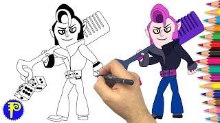 Как нарисовать Рокабильщик Мортис - БРАВЛ СТАРС - How to draw Rockabilly Mortis - BRAWL STARS