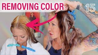 removing color with pulp riot + toning hair with 9V