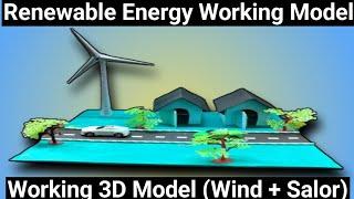 renewable energy working model science project (wind & solar energy) for science 3D model