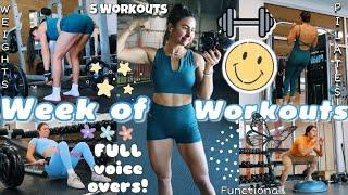 WEEK OF WORKOUTS to Maintain My FIT PHYSIQUE | weights, functional training, pilates, warm ups