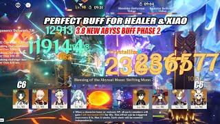 3.8 New Abyss Buff Phase 2 for Healer - Xiao & Kazuha C6 ft Itto & Zhongli C6 Speed Run