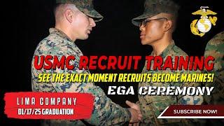 Watch the EXACT Moment Recruits Become Marines! - Lima Eagle, Globe & Anchor Ceremony USMC Boot Camp