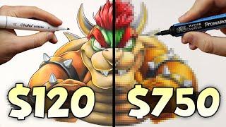 $120 vs $750 MARKER ART | Which is WORTH IT..? | BOWSER