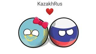 When Kazakhstan is fall in love to Russia be like(KazakhRus)[CountryBalls]