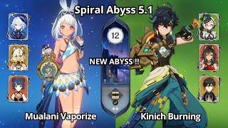 NEW ABYSS ! C0 Mualani Vaporize & C0 Kinich Burning - Spiral Abyss 5.1 Floor 12 Genshin Impact