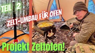 Zeltofen in das Zelt einbauen! - Anleitung! - Jetzt im Winter übernachten. ️️