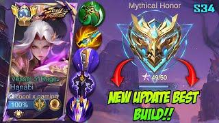 NEW META‼️ THIS HANABI NEW UPDATE BEST DAMAGE BUILD AND EMBLEM WILL MAKE YOU RANK UP FASTER🫡 -MLBB