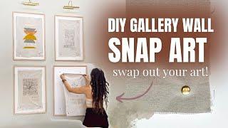 SWITCH YOUR WALL ART — make these diy snap art frames for a gallery wall that swaps out