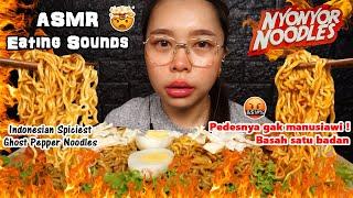 ASMR Mie Nyonyor Indonesian Spiciest Ghost Pepper Noodles | Eating Sounds | No Talking