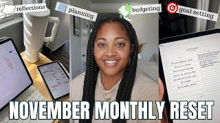 NOVEMBER 2023 MONTHLY RESET ROUTINE | budgeting, reflections, favorites, goals, mood board ️