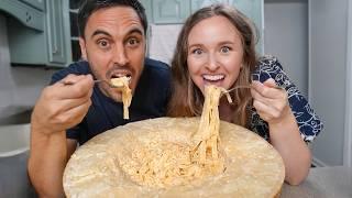 Making Pasta in a Parmigiano Cheese Wheel