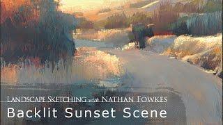 Landscape Sketching with Nathan Fowkes: Backlit Sunset Scene