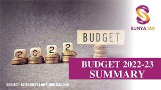 Union Budget 2022 - Full analysis of Union Budget 2022 by Sunya IAS | Budget 2022 | UPSC Exams