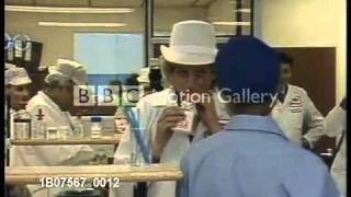 Princess Diana visits Dairy factory