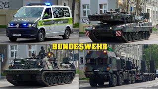 FELDJÄGER & POLIZEI eskortieren PANZER der BUNDESWEHR in Erfurt über Stauffenbergallee zum Domplatz!