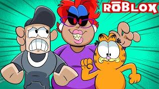 GARFIELD in ROBLOX ESCAPE CRAZY CAT LADY OBBY!