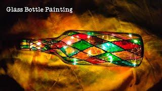 Glass Bottle Painting||Glass Design|| Purba's Loved Creation