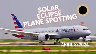 4K Solar Eclipse Totality Plane Spotting DALLAS DFW Airport