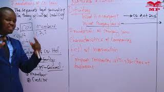 CPA - COMPANY LAW - NATURE & CLASSIFICATION