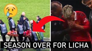 Lisandro Martinez Getting Carried Off The Pitch After Horrible Injury | Man United Vs Sevilla