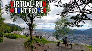 Virtual Run | Mountain Fløyen Sightseeing, Bergen, Norway 4k