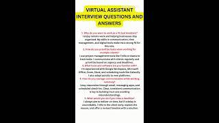 Virtual Assistant Interview Questions and Answers | Pass Your Virtual Assistant Job Interview