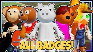 HOW TO GET ALL 6 BADGES in PIGGY RP CUSTOM SKIN | ROBLOX