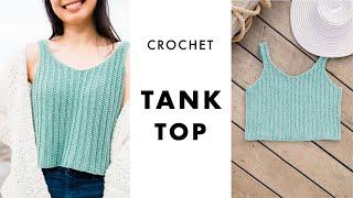 How to crochet a ribbed tank top for summer! DIY tutorial