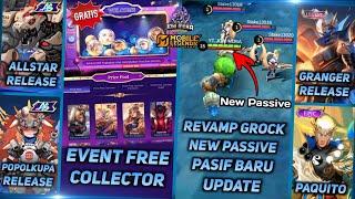 NEW EVENT GACHAPON/FREE COLLECTOR, REVAMP GROCK NEW PASSIVE, ALLSTAR SKIN 2025 - MLBB UPCOMING SKIN