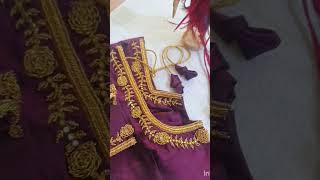 Sewing Tricks Beautiful Aari Blouse Design idea for beginners easy method #a2z #shorts #shortvideo