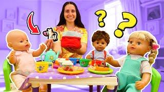 Gioco di penitenza con le bambole! Video per bambini piccoli e giochi con bambole Nenuco e Baby Born