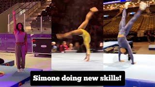 Simone Biles training New gymnastics skills during Gold Over America Tour 2024 -