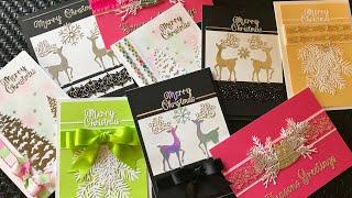 Dollar store rhinestones..or ribbons.. on these non traditional Christmas cards?? Fast easy cards