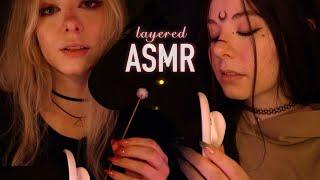 layered ASMR | ear to ear Whispering, Ear Attention & Cleaning - close up, rain, breathing