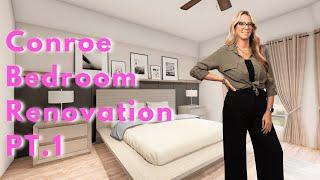 Conroe Bedroom Renovation Rustic Wall Part 1