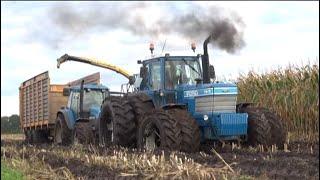 Maïs 2013 | Extreem modderen | Ford TW25 met rooksignalen | Fendt | New Holland  FX 375 vastgereden