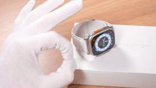 Apple Watch Ultra Unboxing 2022 Starlight Alpine Loop + Setup ASMR