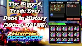 My BIGGEST TRADE Ever (100m+ WIN) | Anime Defenders